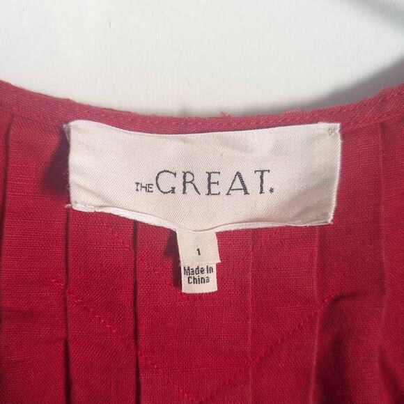 The Great. The Flutter Tulip Midi Dress in Poppy Red, Size Small - Picture 6 of 9